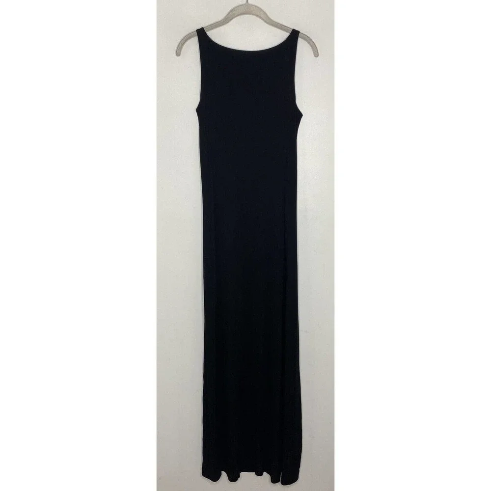 LAUREN Ralph Lauren Women Sleeveless Black Classic Knit Maxi Dress Size S New - Picture 5 of 5
